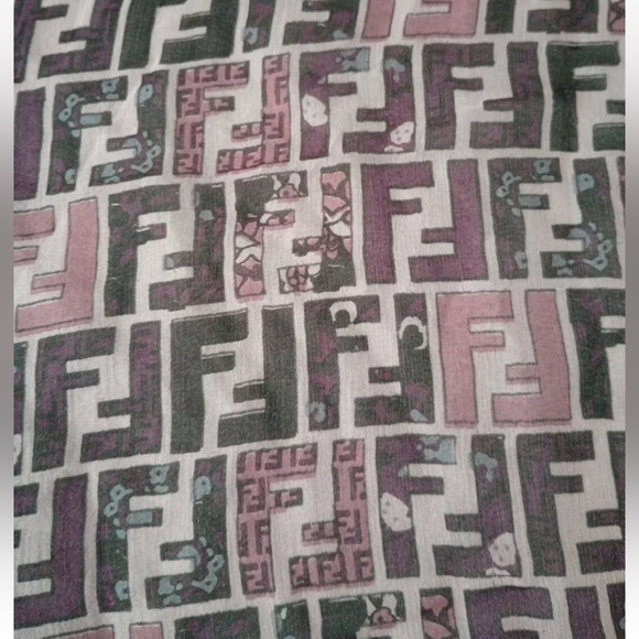 Fendi Silk Scarf Pink Purple - Picture 3 of 6